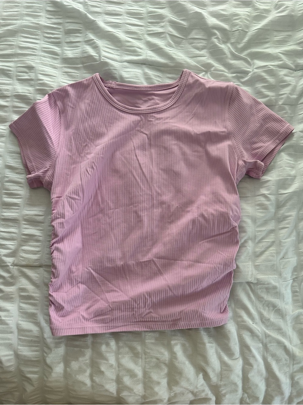 lululemon athletica Align Pink Ribbed Short Sleeve Top and Short Set